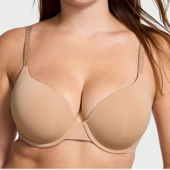 Victoria’s Secret Silver/Grey T-Shirt Push-Up Perfect Shape Smooth Bra Size 36E - Picture 8 of 11